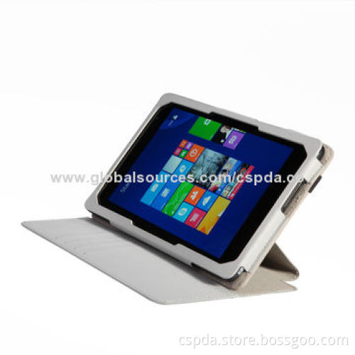 PU Leather Back Stand Cases for Dell Venue 8 Pro with Name Card Slot and Elastic Band
